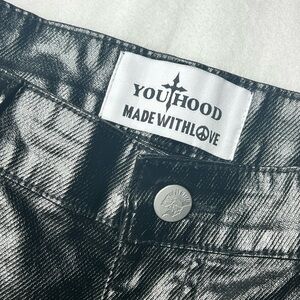 Youhood black Waxed Pants